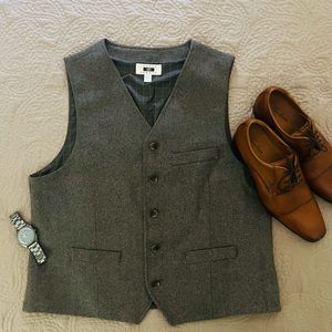 Joseph Abboud Wool Blend Button-up Vest - Men’s Size 2XL - Color Grey